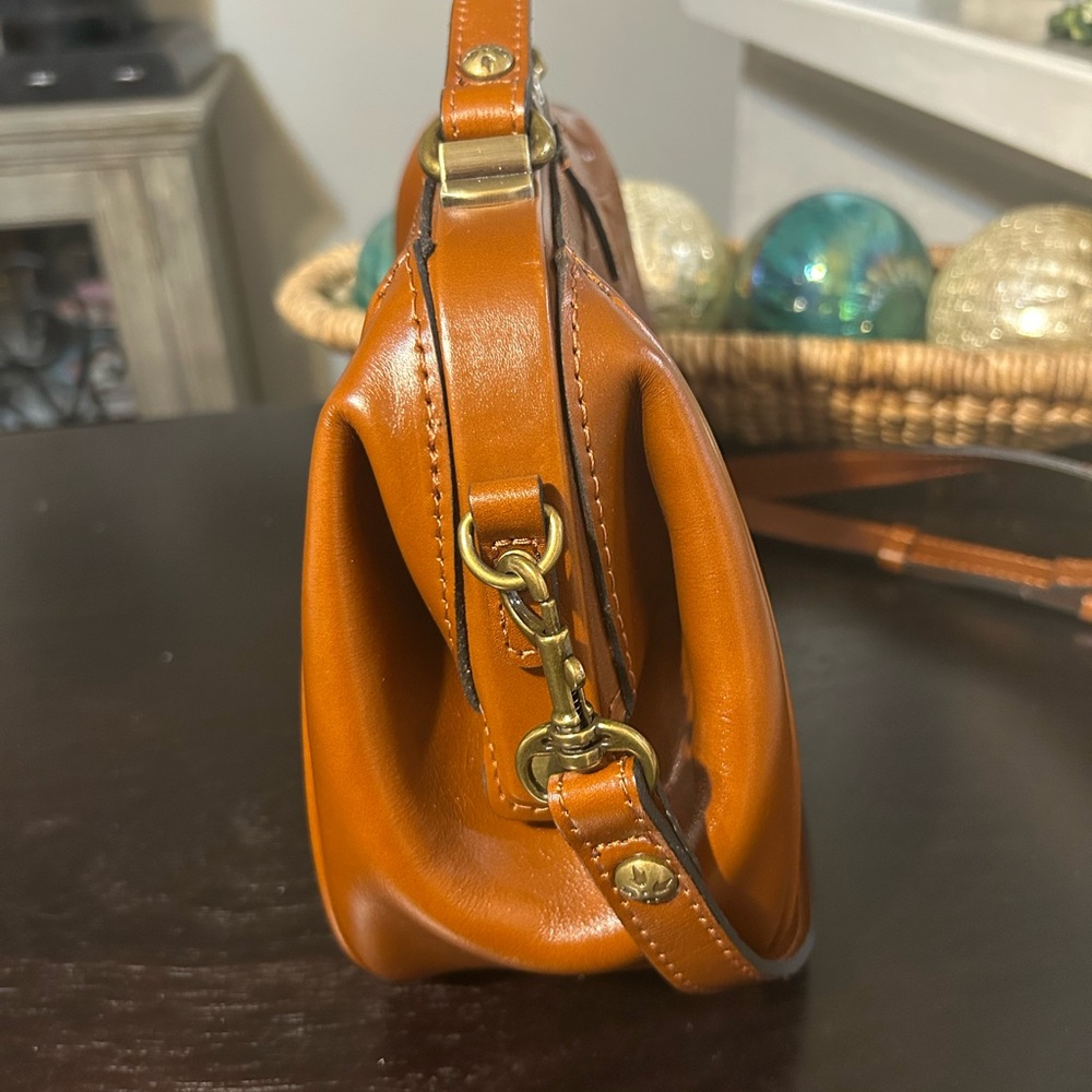 Patricia Nash Gracchi frame satchel in Florence Tooled Brown Leather - Picture 3 of 13